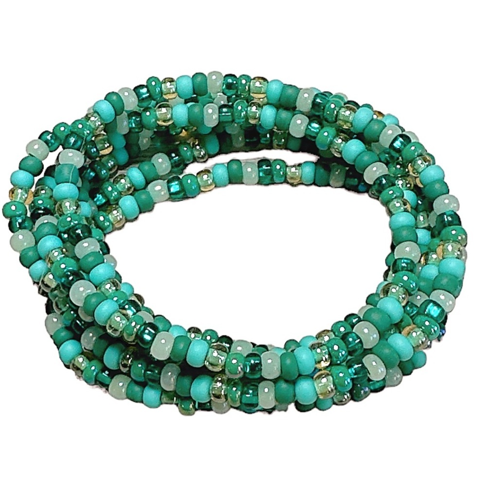 NWT Esmeralda Teal and Green Hues Beaded Wrap Bracelet or Necklace​